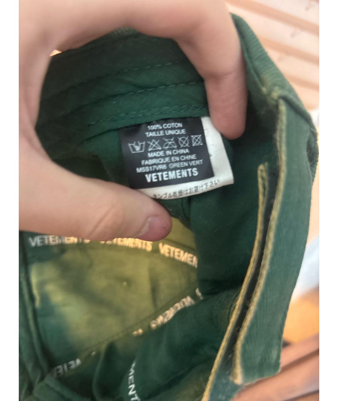 VETEMENTS Зеленая кепка/бейсболка, фото 5