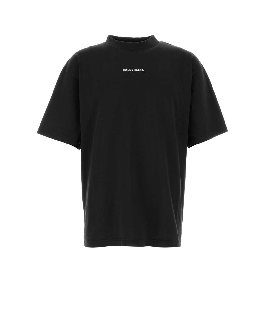 BALENCIAGA Черная хлопковая футболка, фото 1