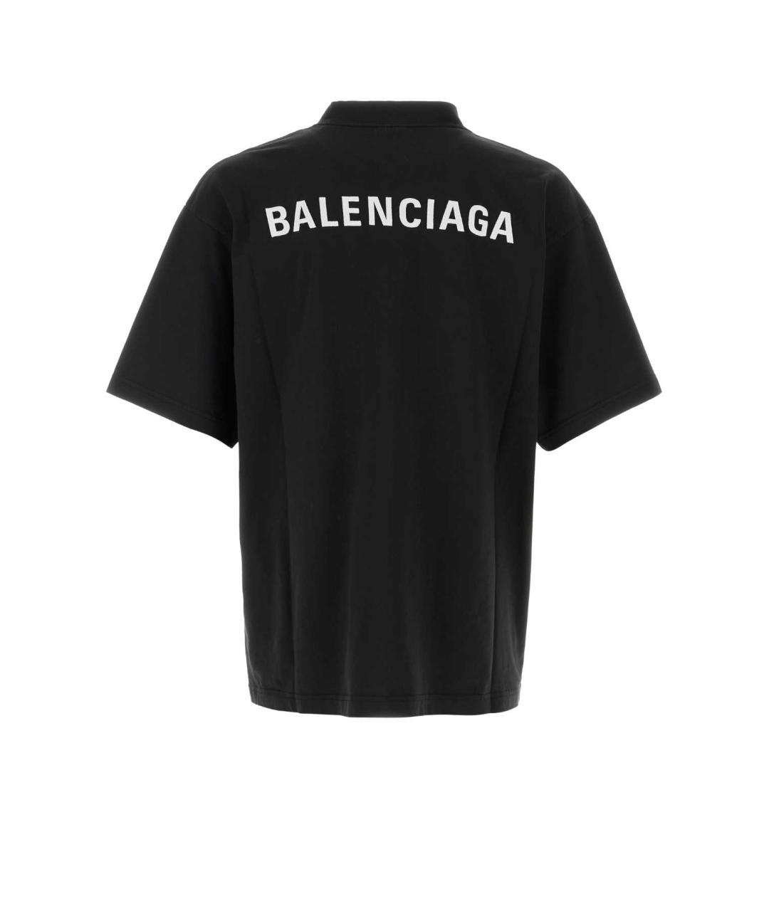 BALENCIAGA Черная хлопковая футболка, фото 2