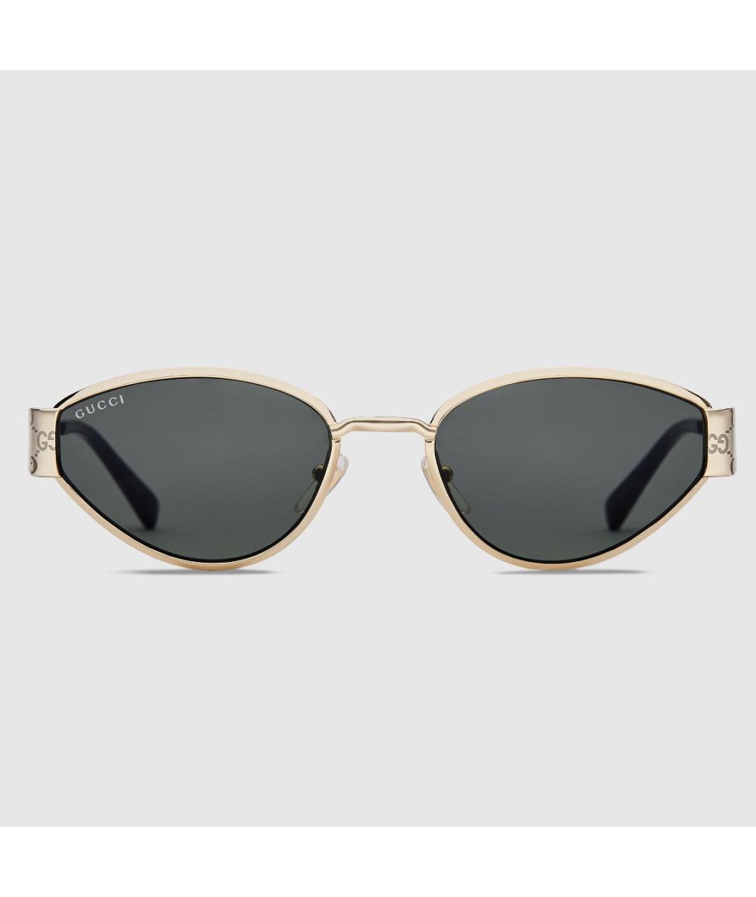 GUCCI Золотые пластиковые солнцезащитные очки, фото 4