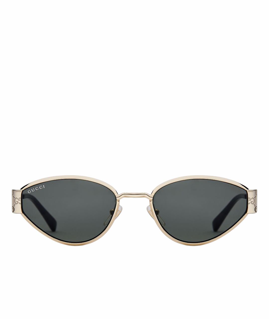 GUCCI Золотые пластиковые солнцезащитные очки, фото 1