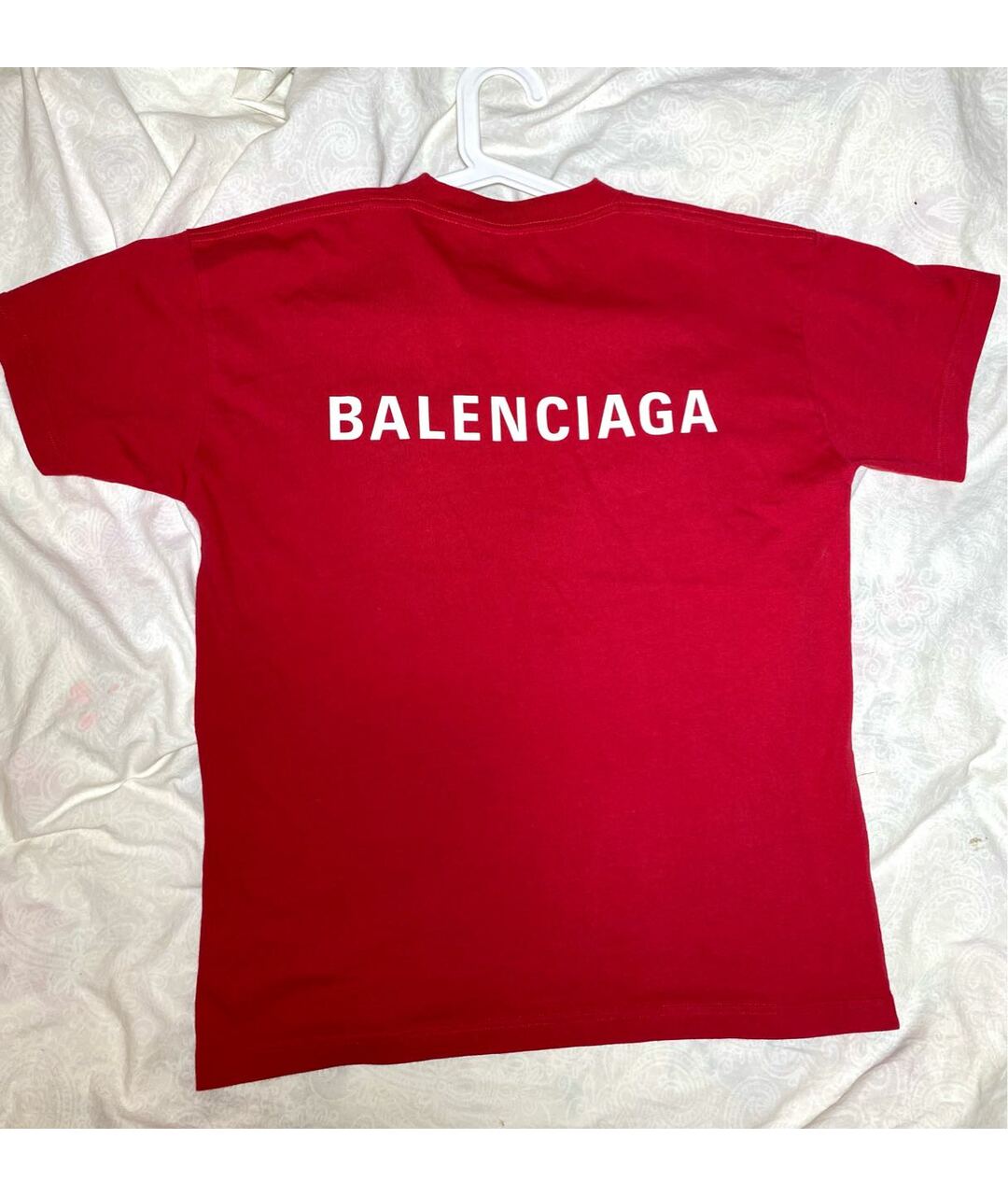 BALENCIAGA Красная хлопковая футболка, фото 2