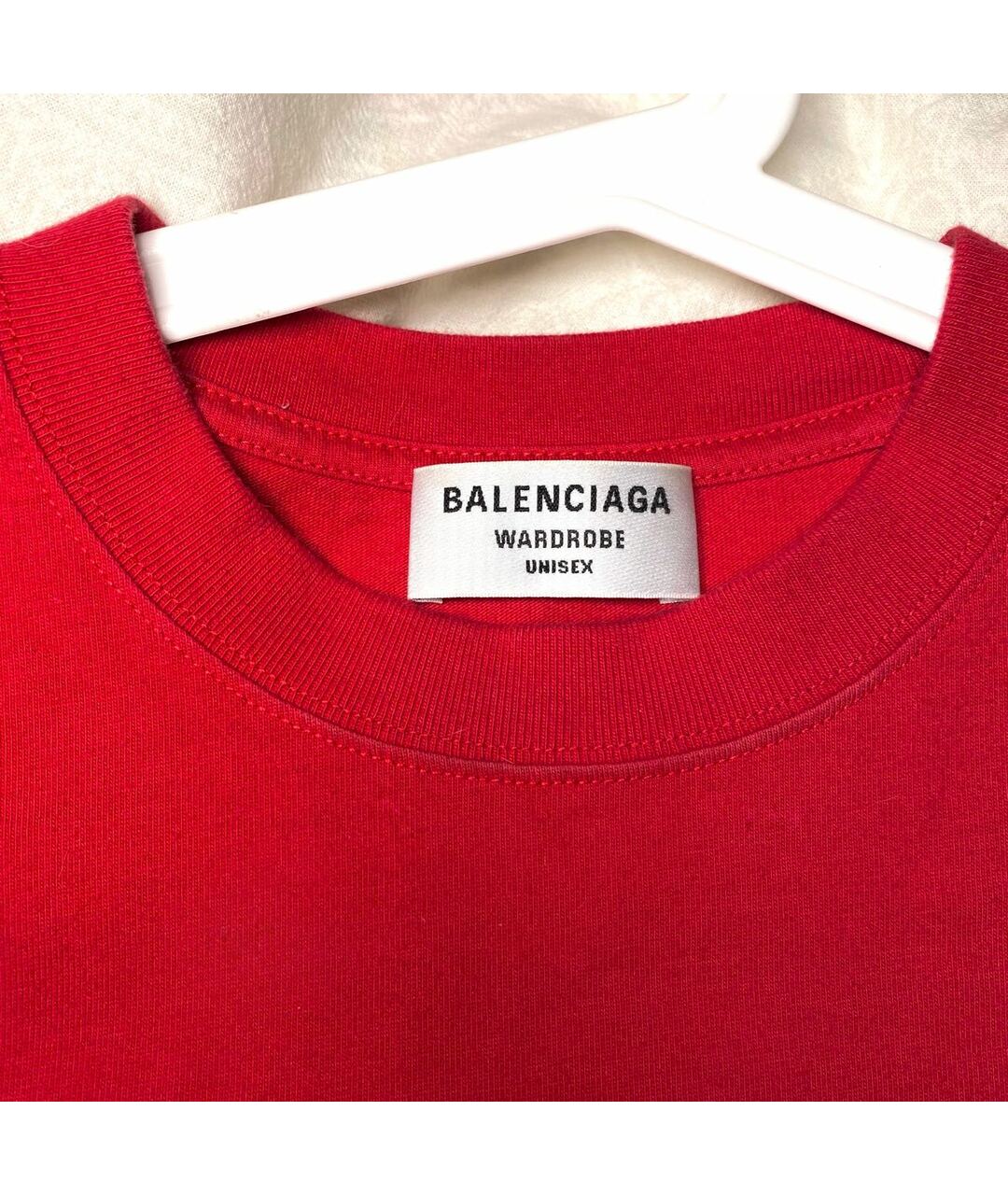 BALENCIAGA Красная хлопковая футболка, фото 3