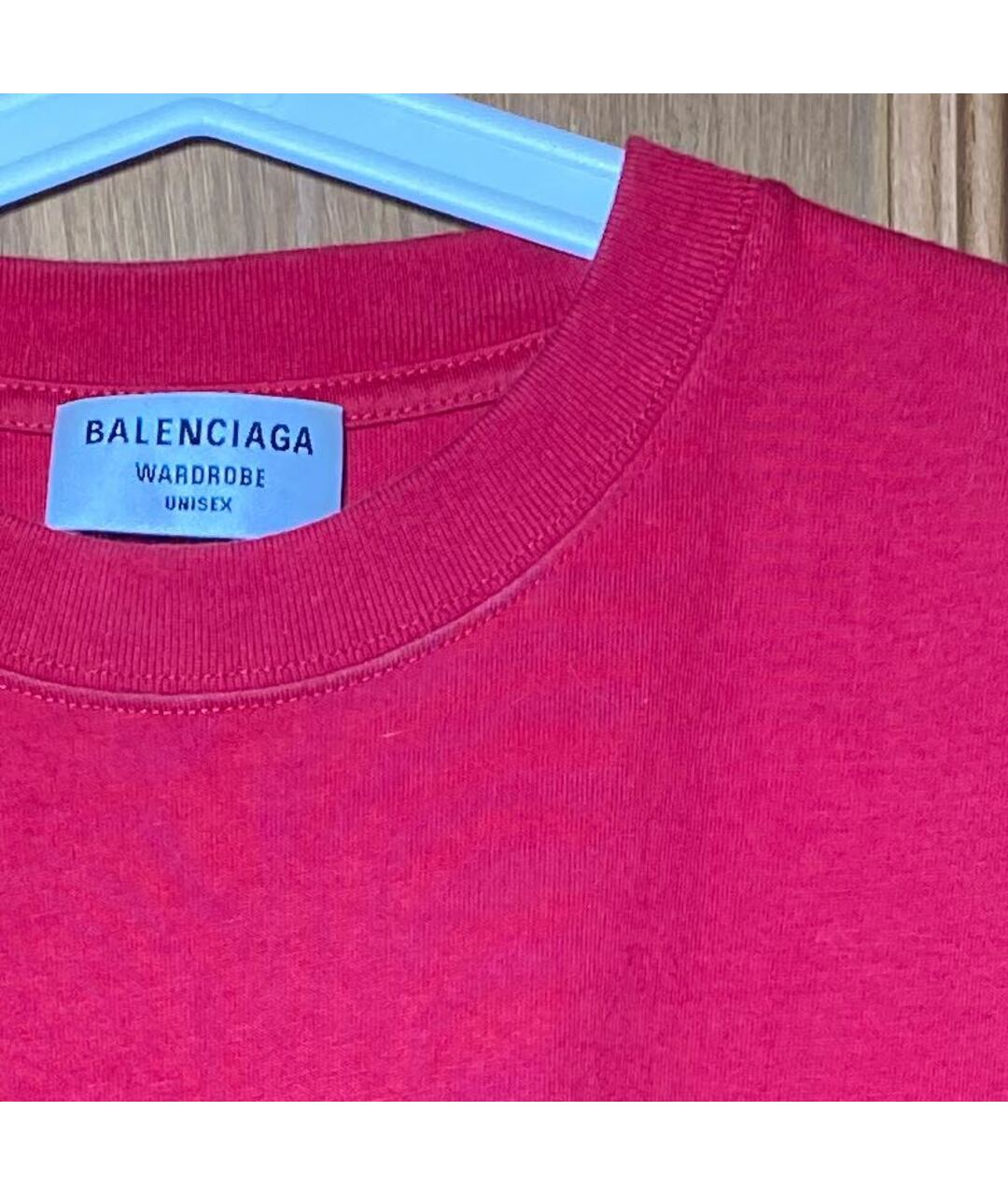 BALENCIAGA Красная хлопковая футболка, фото 4