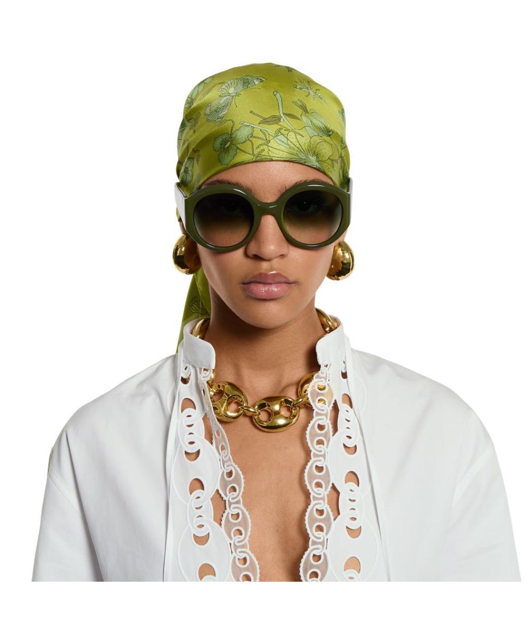 GUCCI Зеленые пластиковые солнцезащитные очки, фото 3