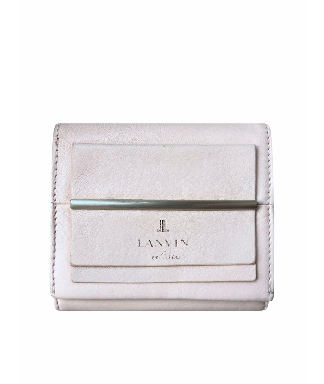 LANVIN Бежевый кожаный кошелек, фото 1