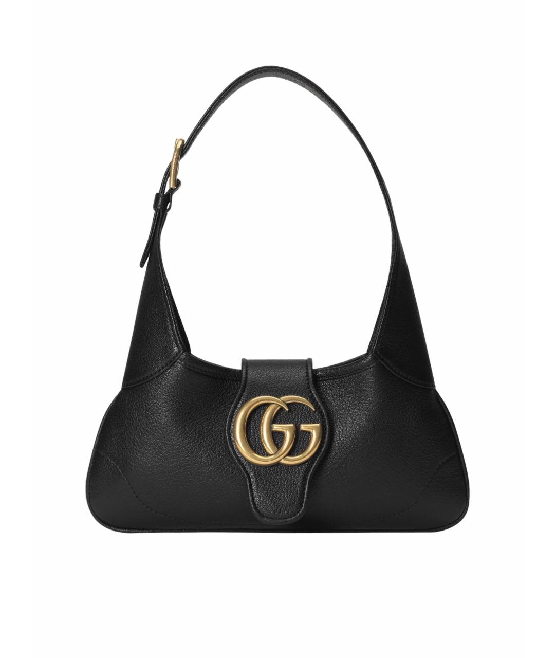 GUCCI Черная кожаная сумка с короткими ручками, фото 1