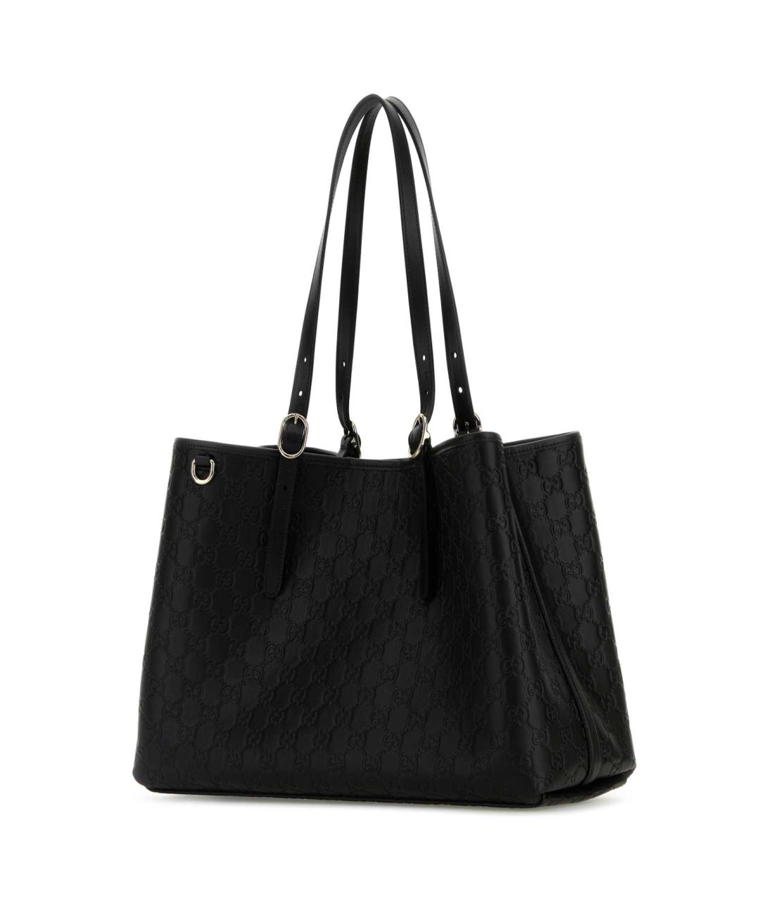 GUCCI Черная кожаная сумка тоут, фото 2