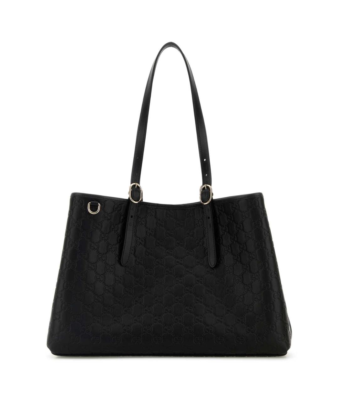 GUCCI Черная кожаная сумка тоут, фото 1