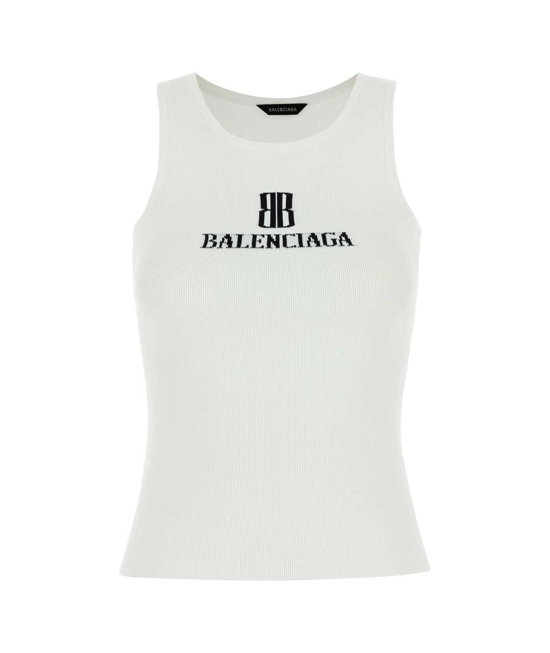 BALENCIAGA Белая вискозная майка, фото 1