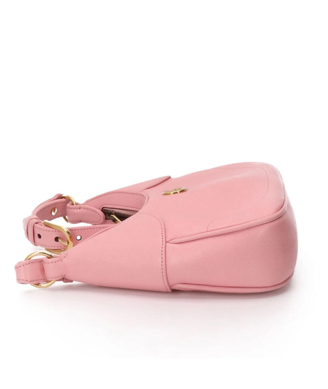 GUCCI Розовая кожаная сумка с короткими ручками, фото 2