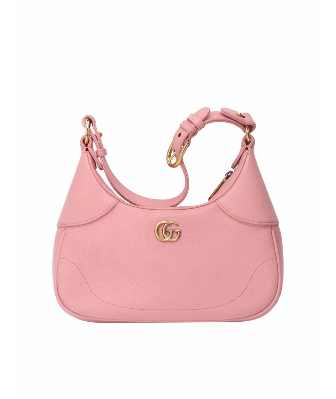 GUCCI Розовая кожаная сумка с короткими ручками, фото 1