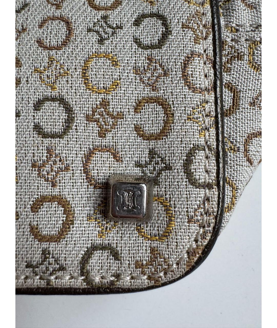 CELINE Коричневая кожаная сумка с короткими ручками, фото 6