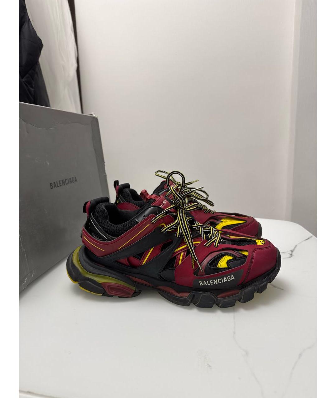 BALENCIAGA Бордовые низкие кроссовки / кеды, фото 5