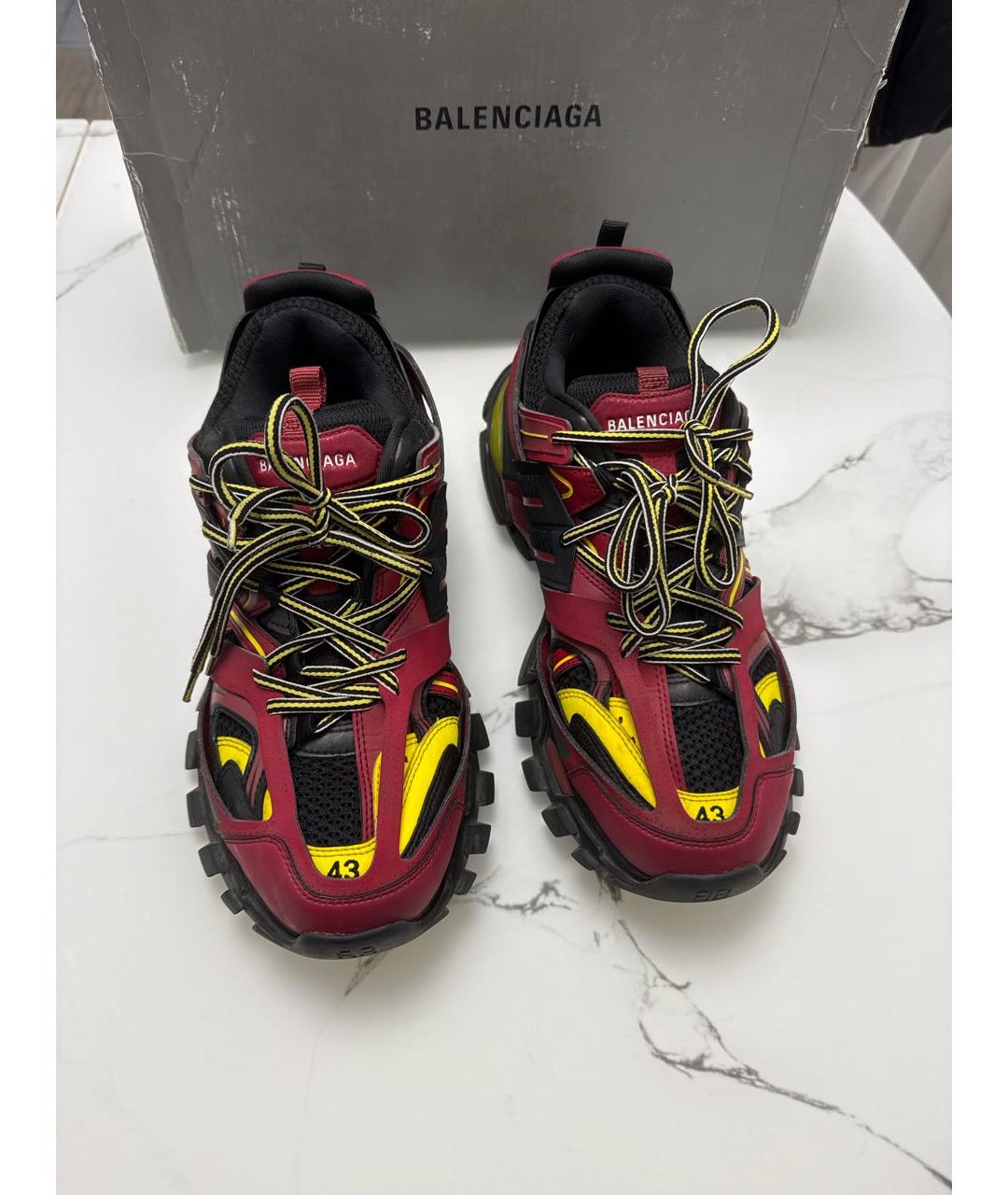 BALENCIAGA Бордовые низкие кроссовки / кеды, фото 2