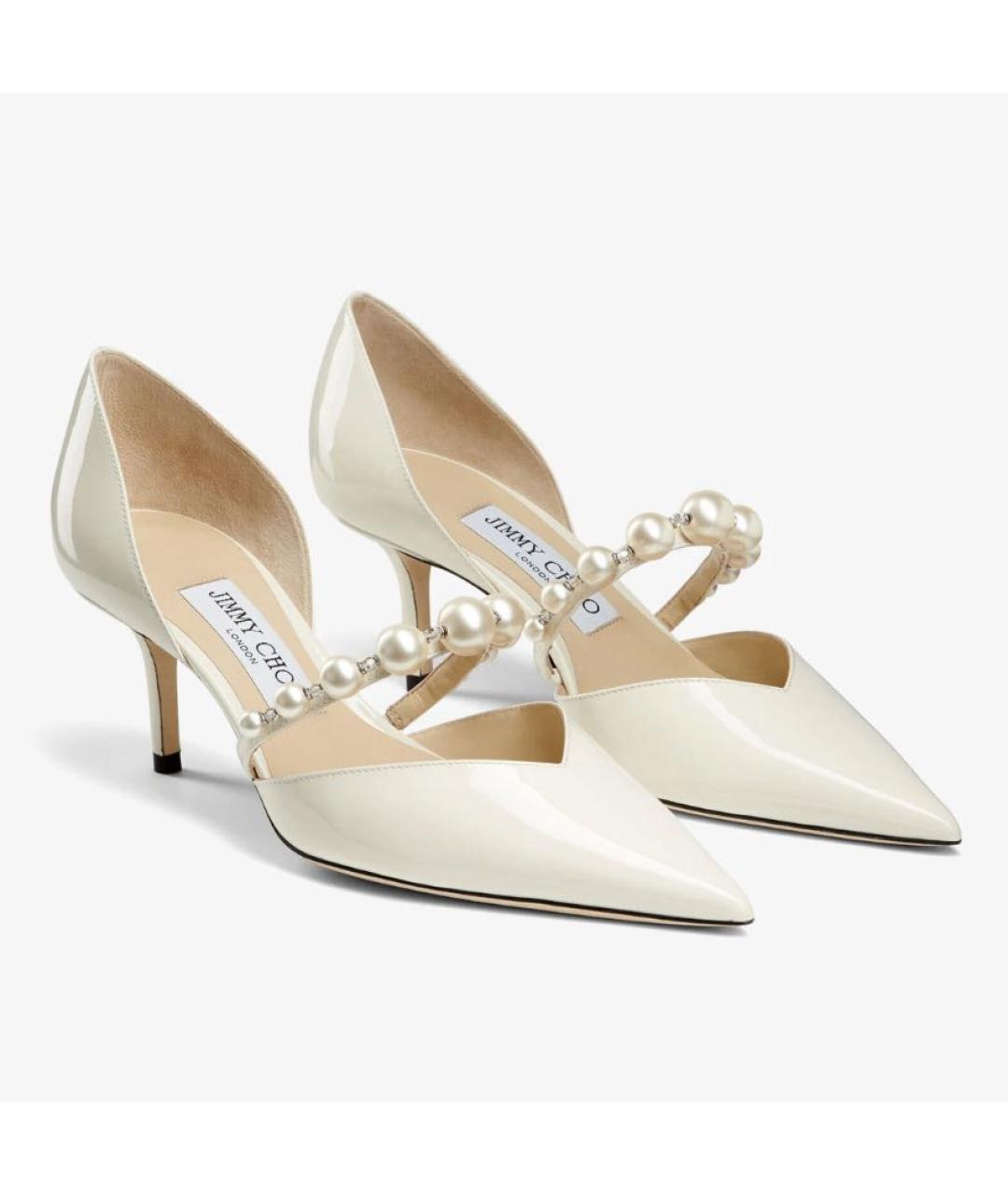 JIMMY CHOO Белые туфли из лакированной кожи, фото 2