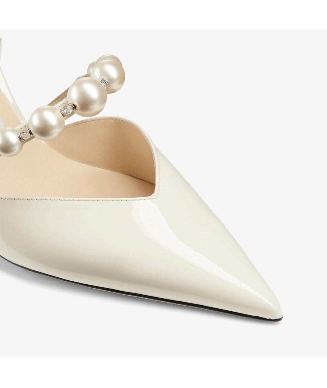 JIMMY CHOO Белые туфли из лакированной кожи, фото 3