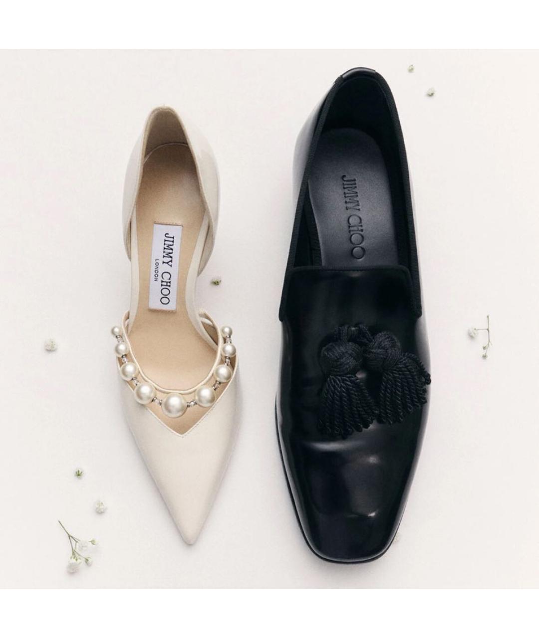 JIMMY CHOO Белые туфли из лакированной кожи, фото 5