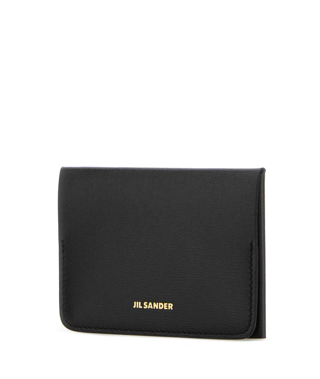 JIL SANDER Черный кожаный кошелек, фото 2