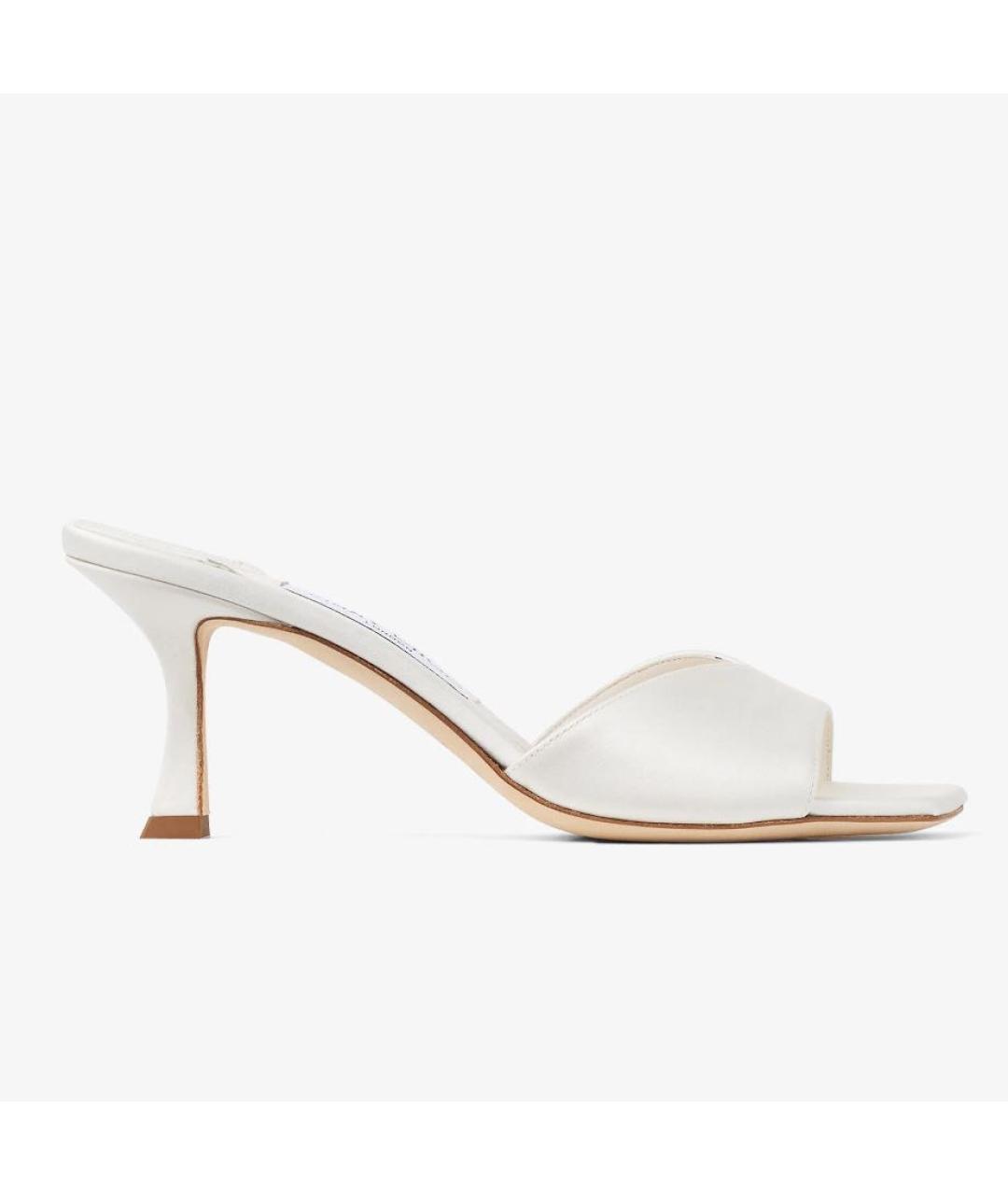 JIMMY CHOO Белые текстильные мюли, фото 7
