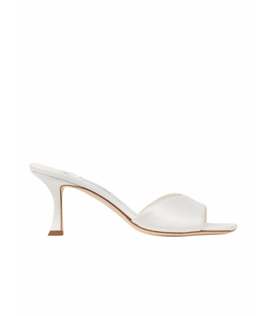 JIMMY CHOO Белые текстильные мюли, фото 1