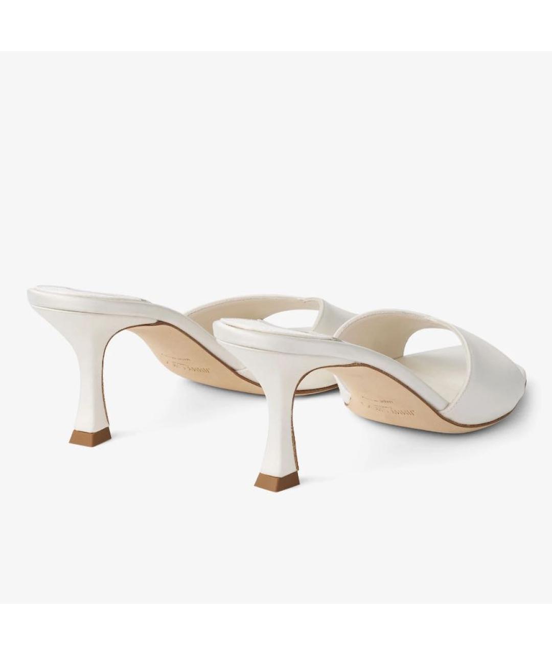 JIMMY CHOO Белые текстильные мюли, фото 5