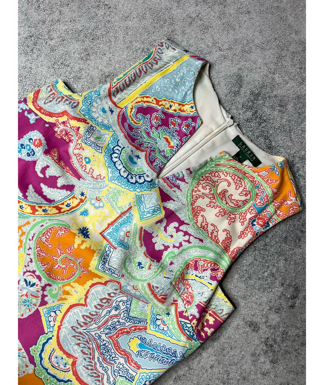 RALPH LAUREN Мульти хлопко-эластановое платье, фото 2