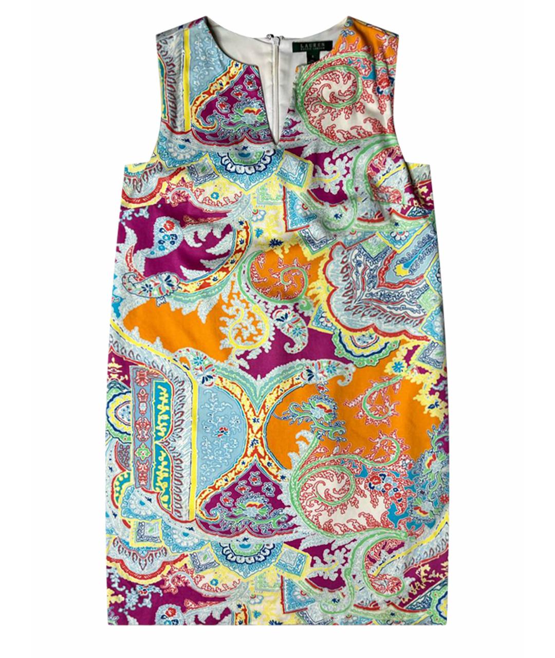 RALPH LAUREN Мульти хлопко-эластановое платье, фото 1