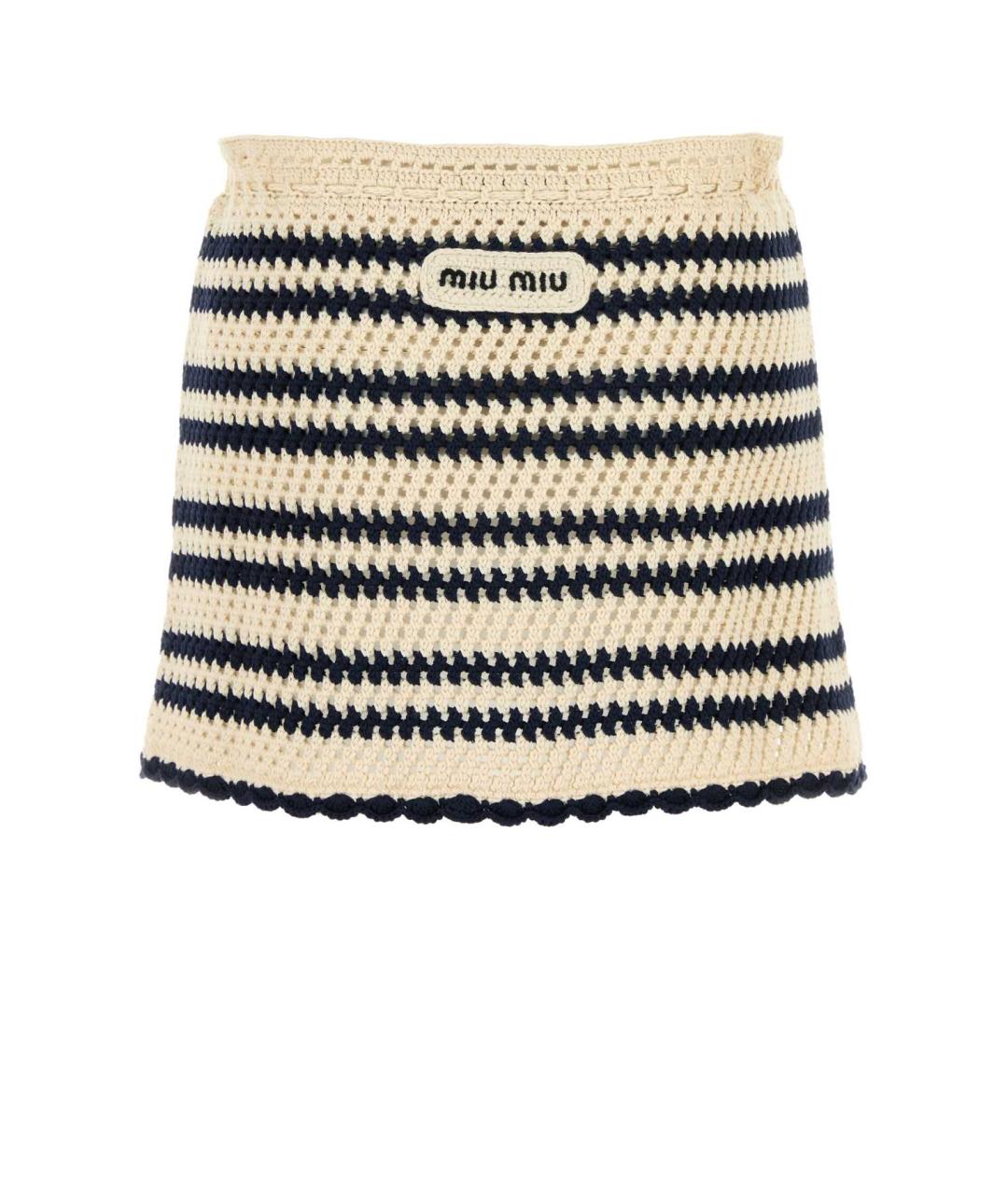 MIU MIU Мульти хлопковая юбка мини, фото 2