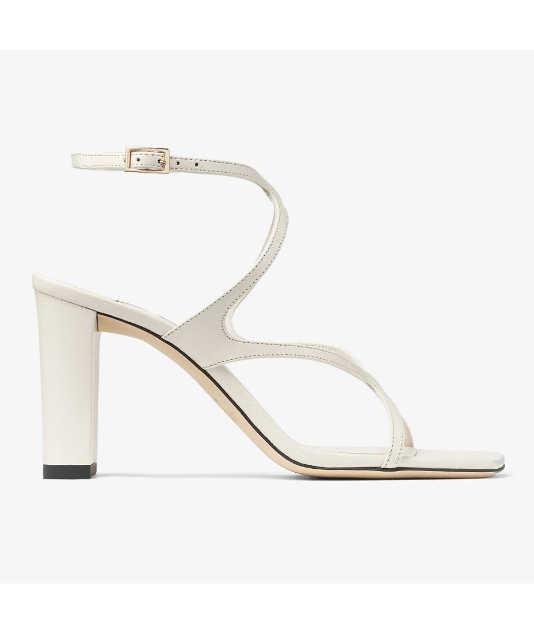 JIMMY CHOO Белые кожаные босоножки, фото 7