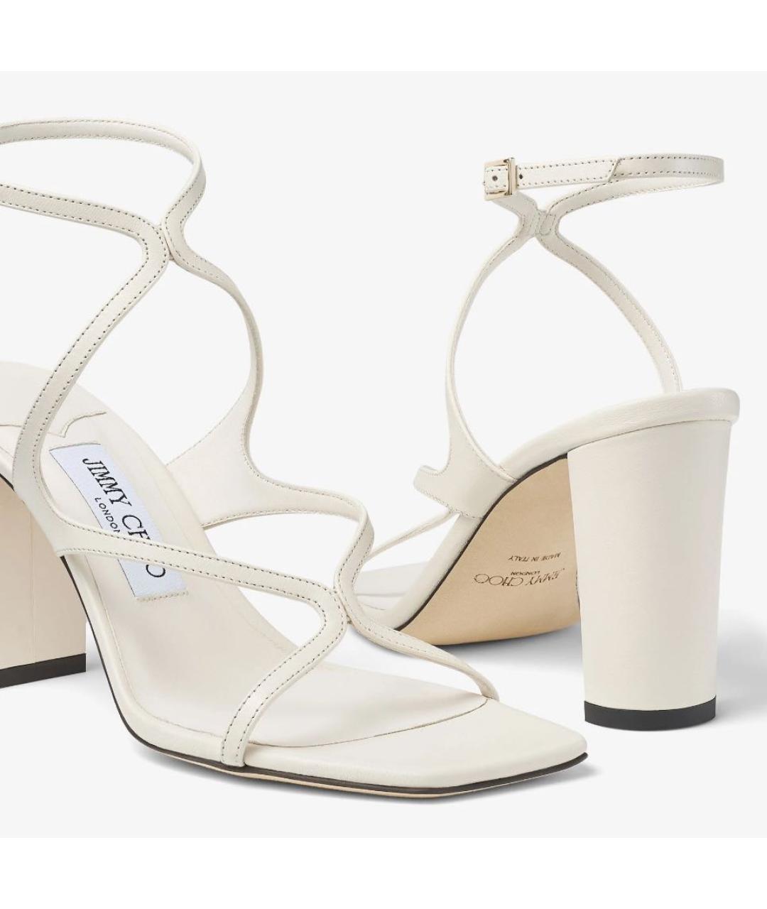 JIMMY CHOO Белые кожаные босоножки, фото 4