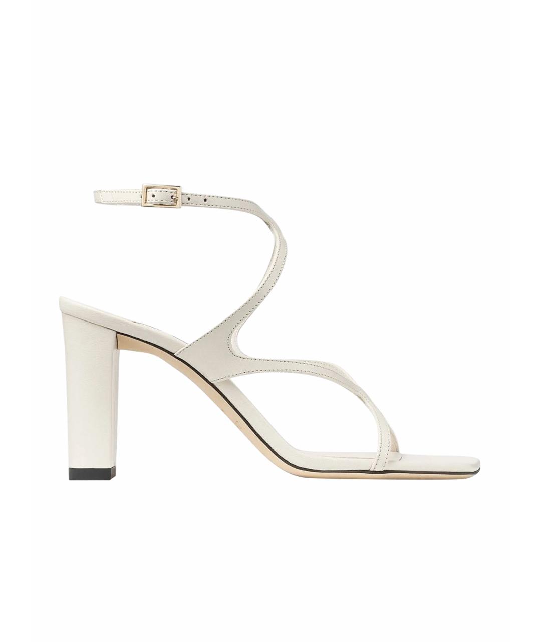 JIMMY CHOO Белые кожаные босоножки, фото 1