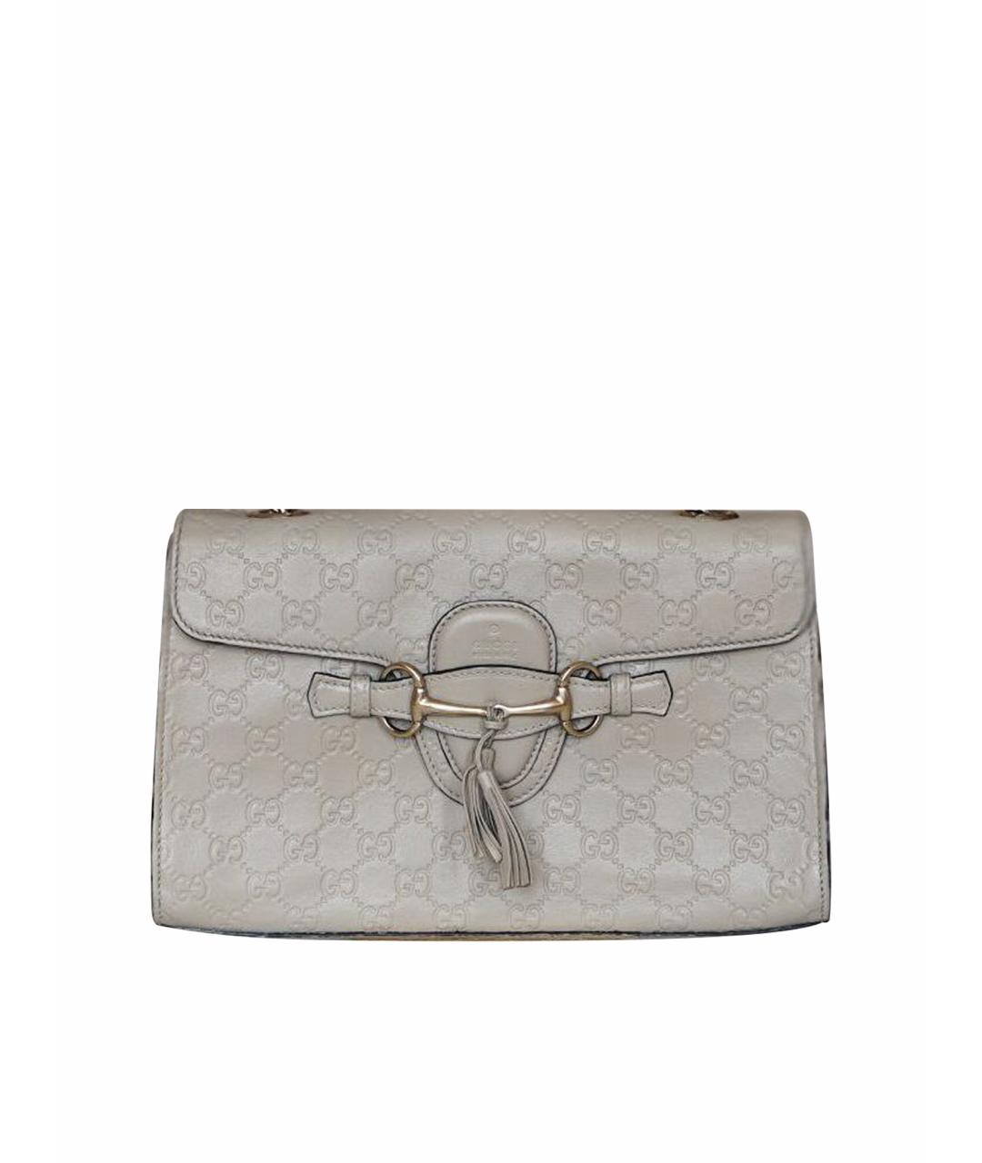 GUCCI Бежевая кожаная сумка с короткими ручками, фото 1