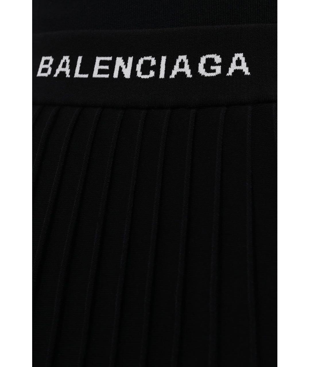BALENCIAGA Черная вискозная юбка миди, фото 3