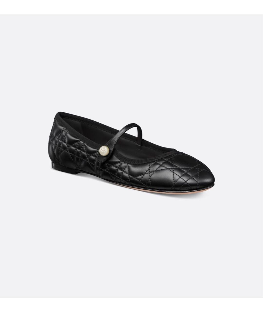 CHRISTIAN DIOR Черные кожаные балетки, фото 4