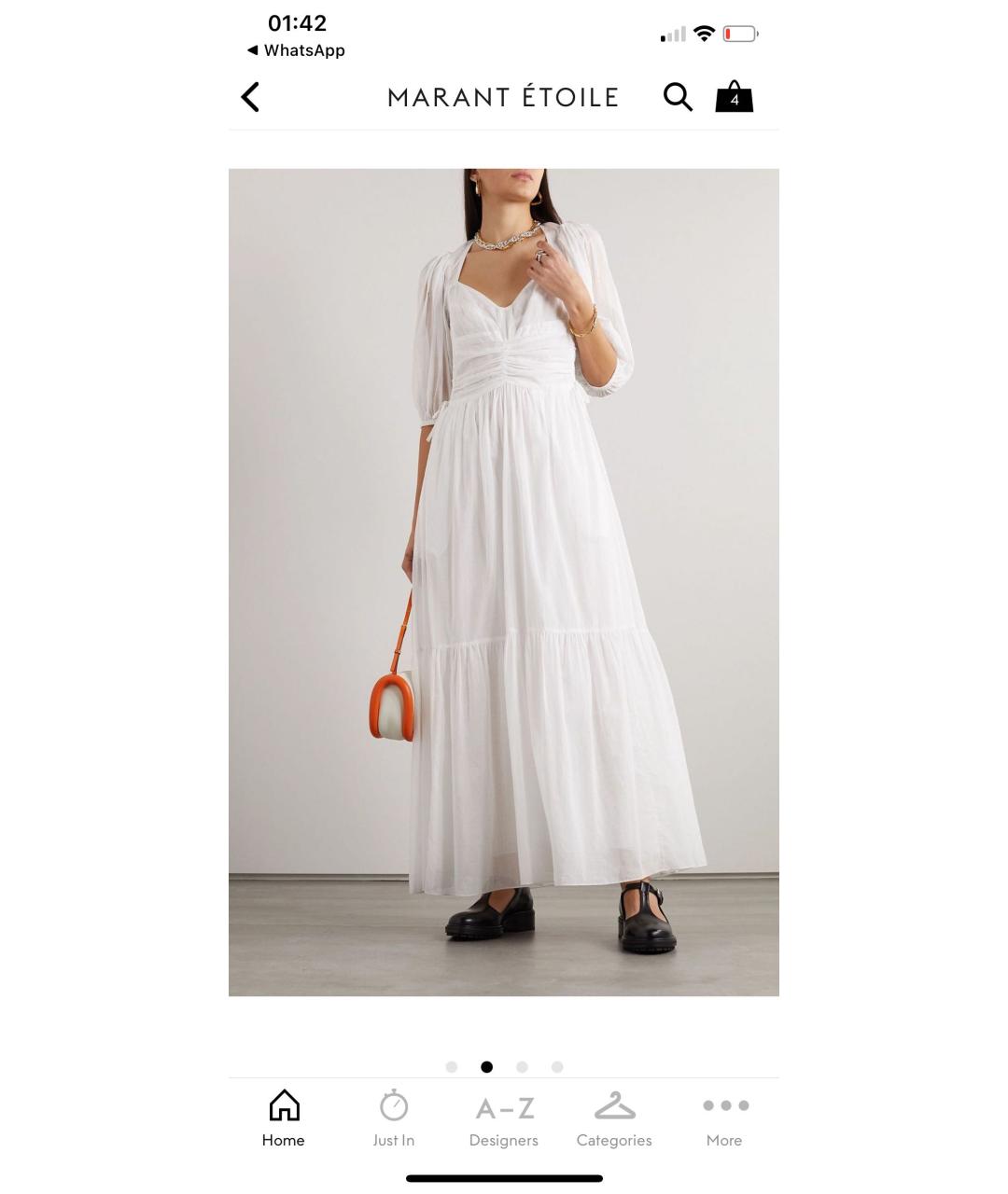 ISABEL MARANT Белое хлопковое повседневное платье, фото 2