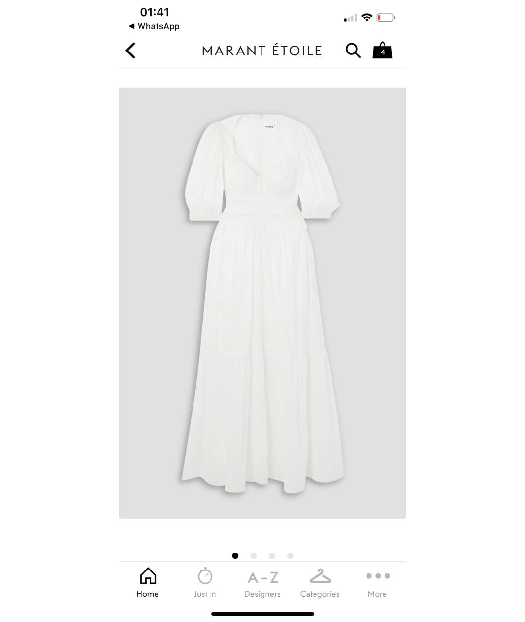 ISABEL MARANT Белое хлопковое повседневное платье, фото 5