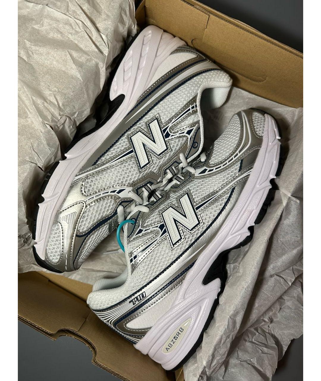 NEW BALANCE Белые синтетические низкие кроссовки / кеды, фото 8