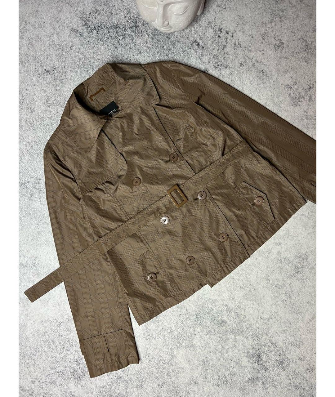 WEEKEND MAX MARA Коричневая полиэстеровая куртка, фото 2