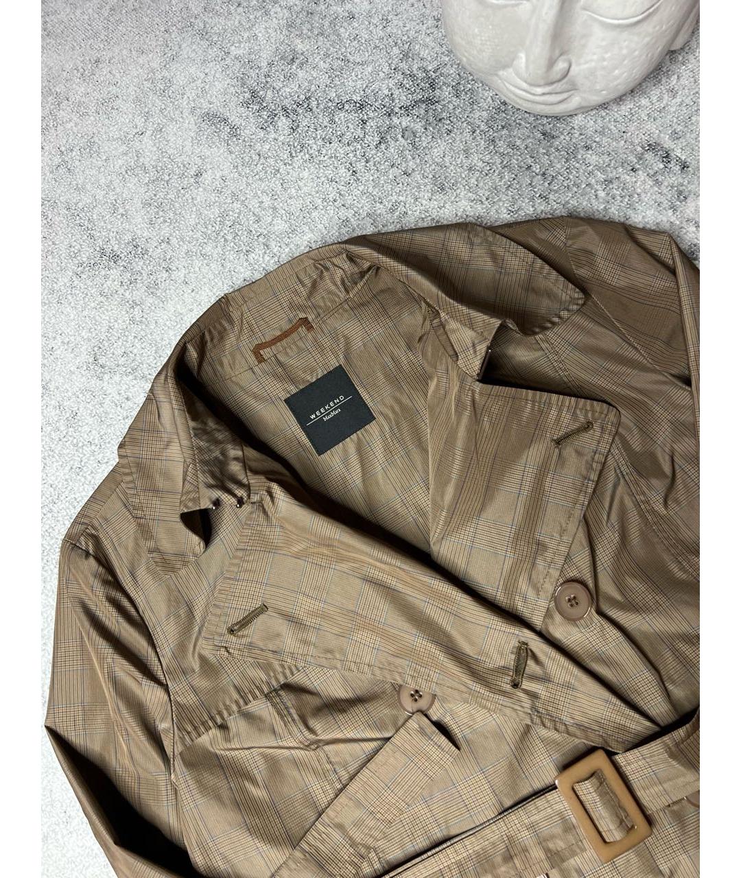 WEEKEND MAX MARA Коричневая полиэстеровая куртка, фото 6