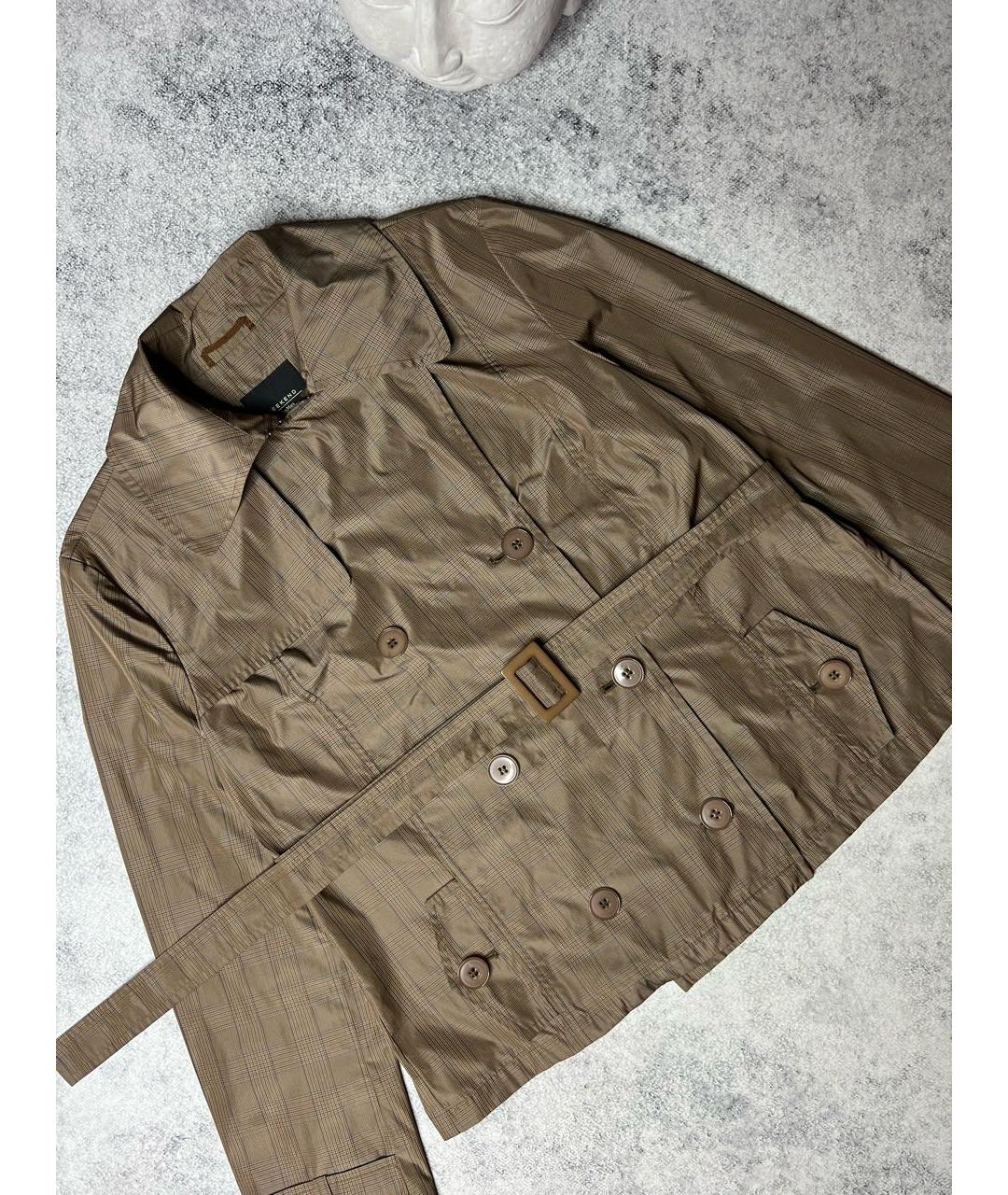 WEEKEND MAX MARA Коричневая полиэстеровая куртка, фото 3