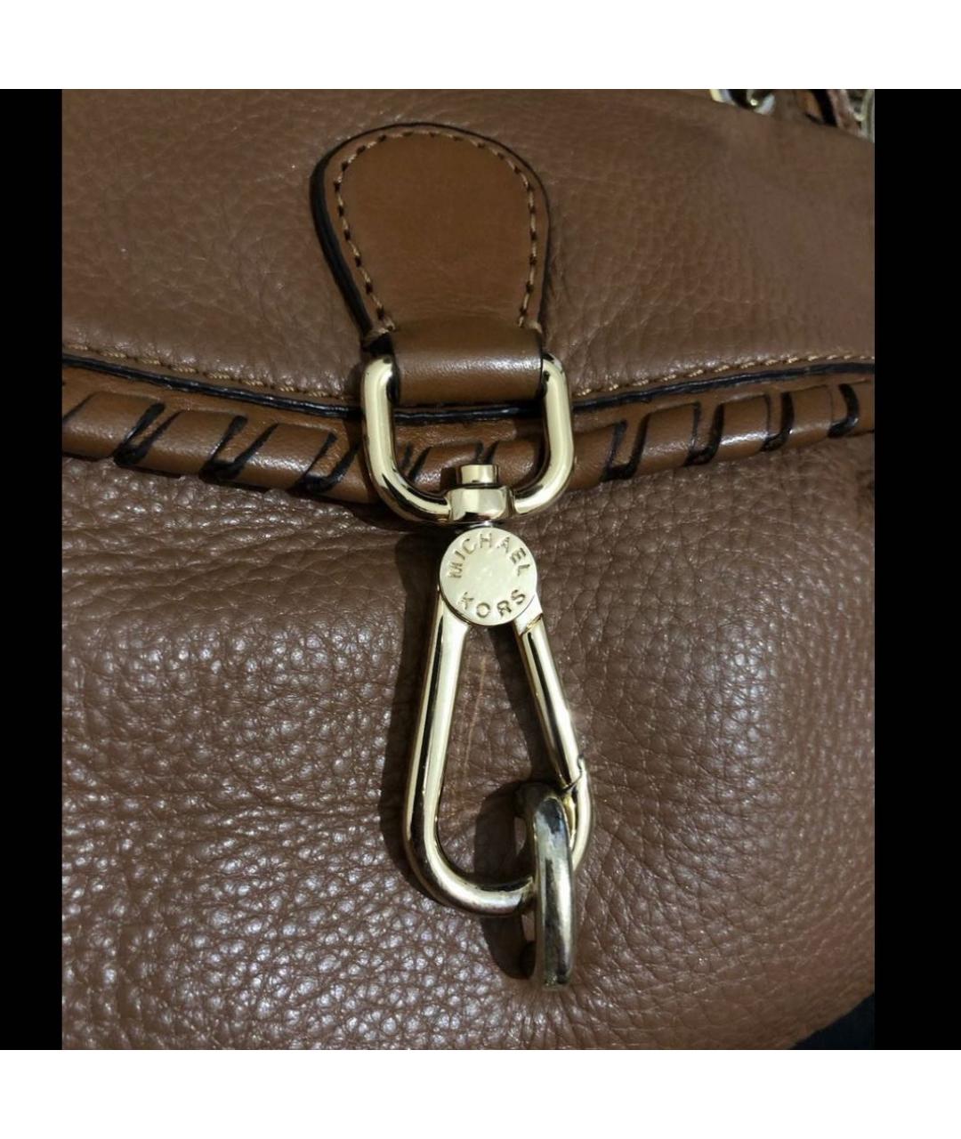 MICHAEL KORS Коричневая кожаная сумка через плечо, фото 8