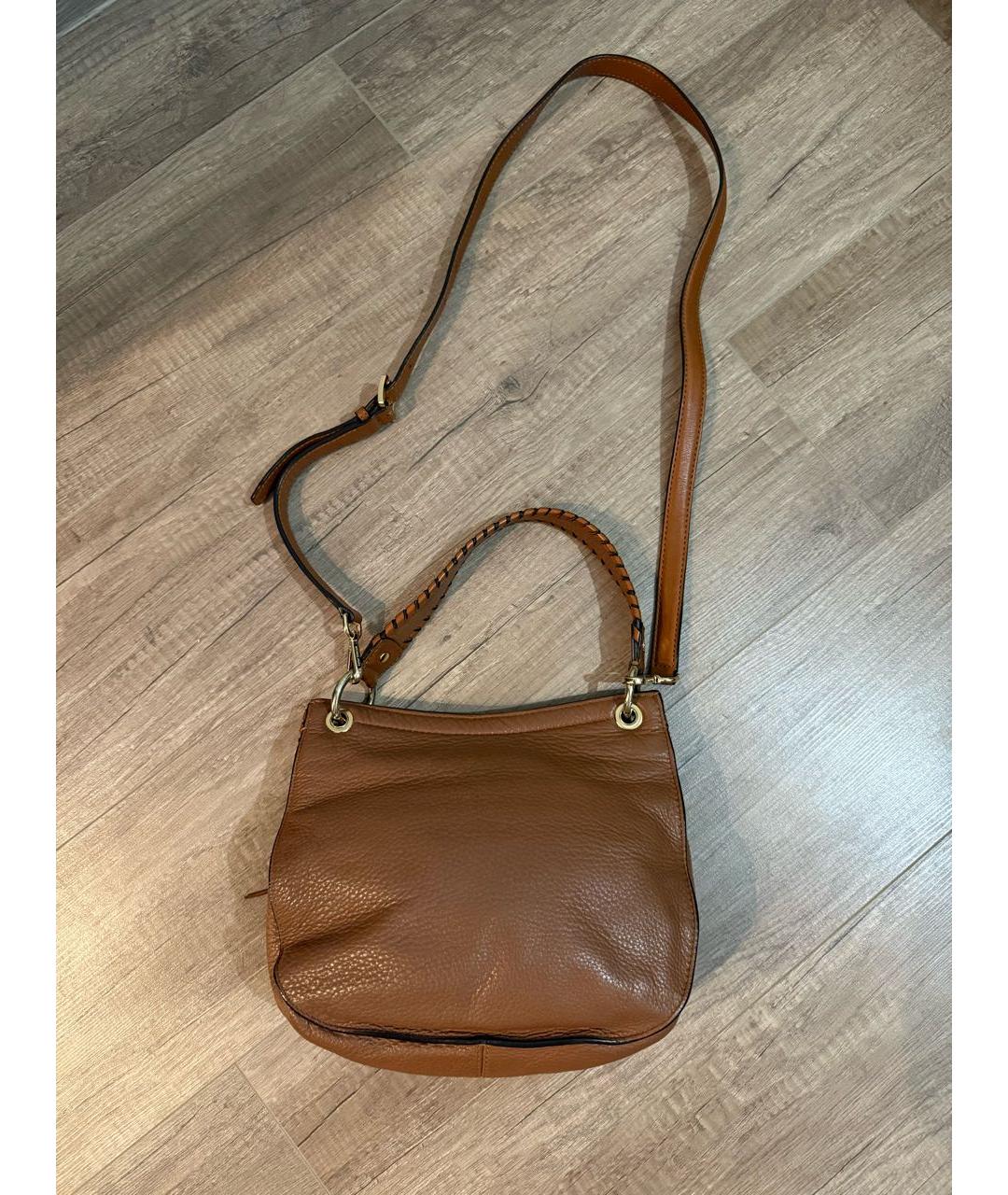 MICHAEL KORS Коричневая кожаная сумка через плечо, фото 3