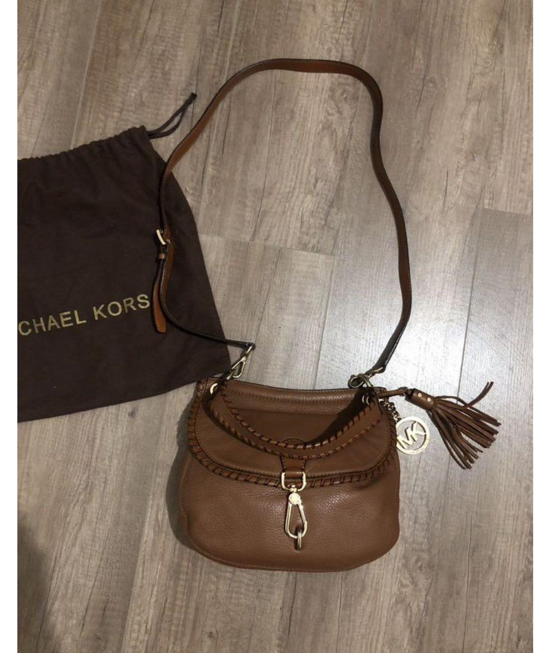 MICHAEL KORS Коричневая кожаная сумка через плечо, фото 2