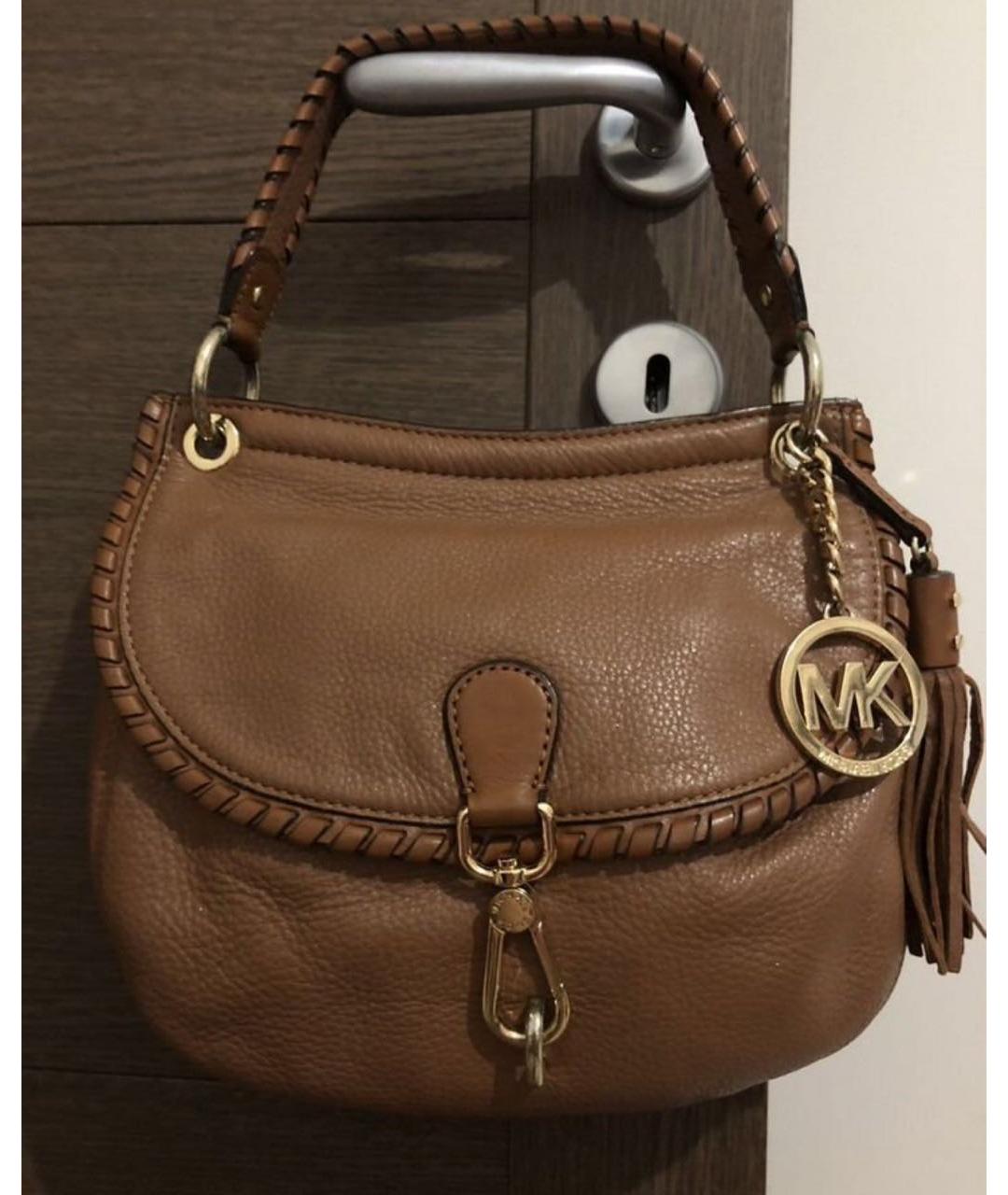 MICHAEL KORS Коричневая кожаная сумка через плечо, фото 5