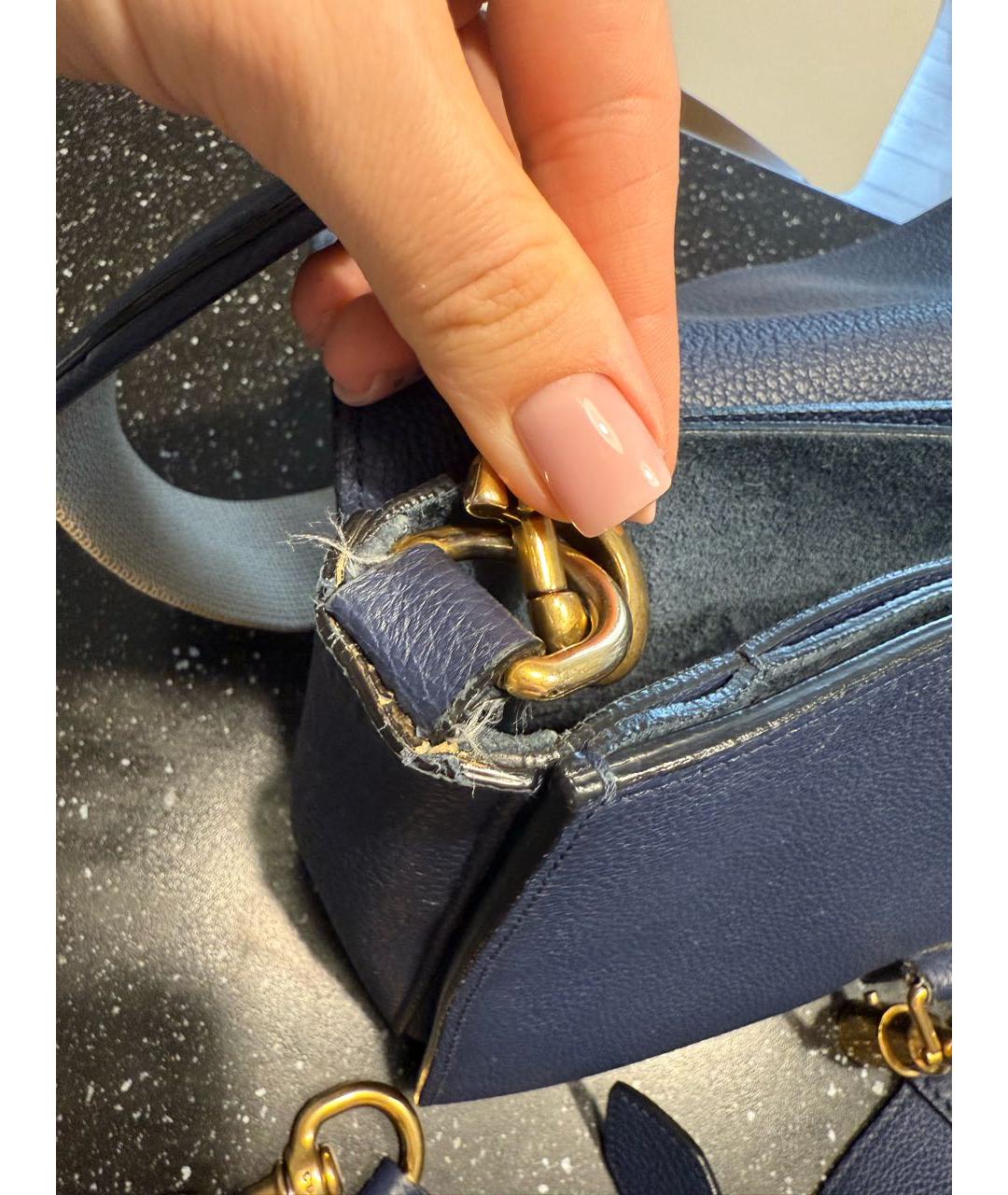 GUCCI Темно-синяя кожаная сумка через плечо, фото 7