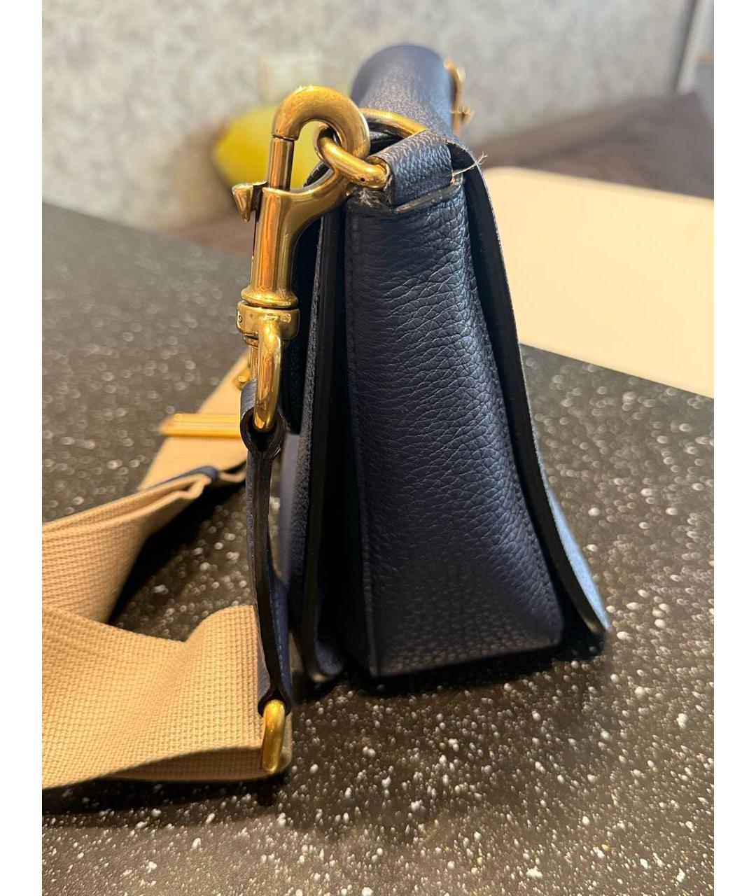 GUCCI Темно-синяя кожаная сумка через плечо, фото 2