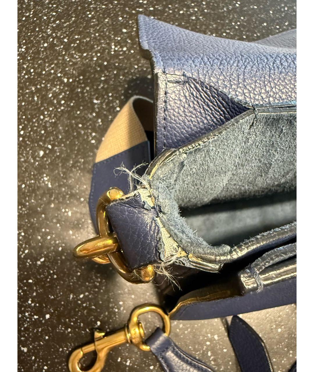 GUCCI Темно-синяя кожаная сумка через плечо, фото 8