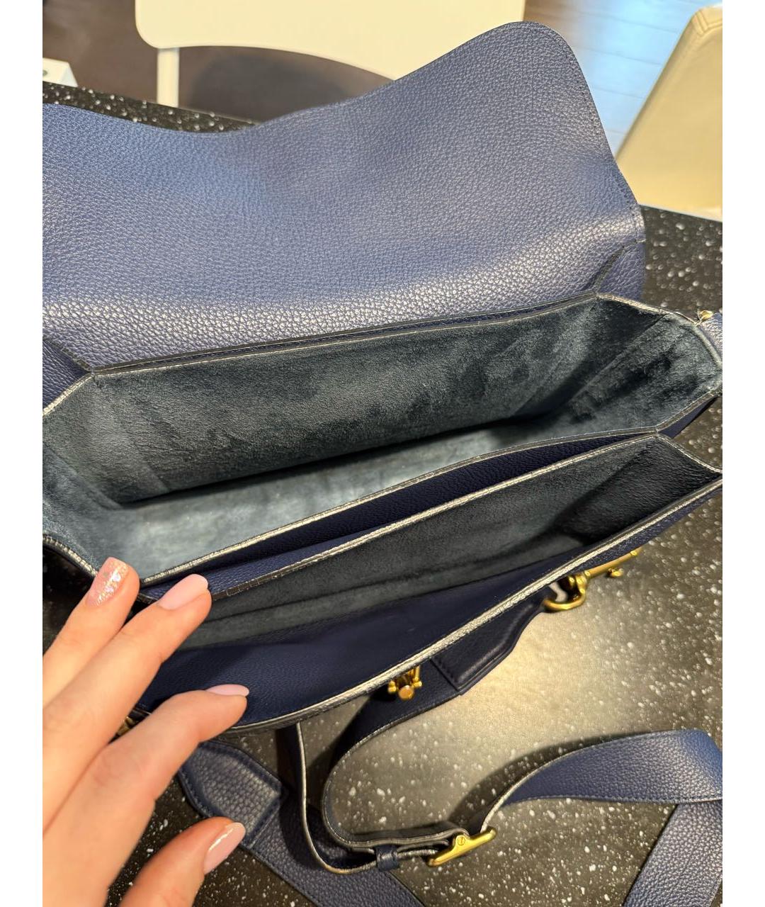 GUCCI Темно-синяя кожаная сумка через плечо, фото 4