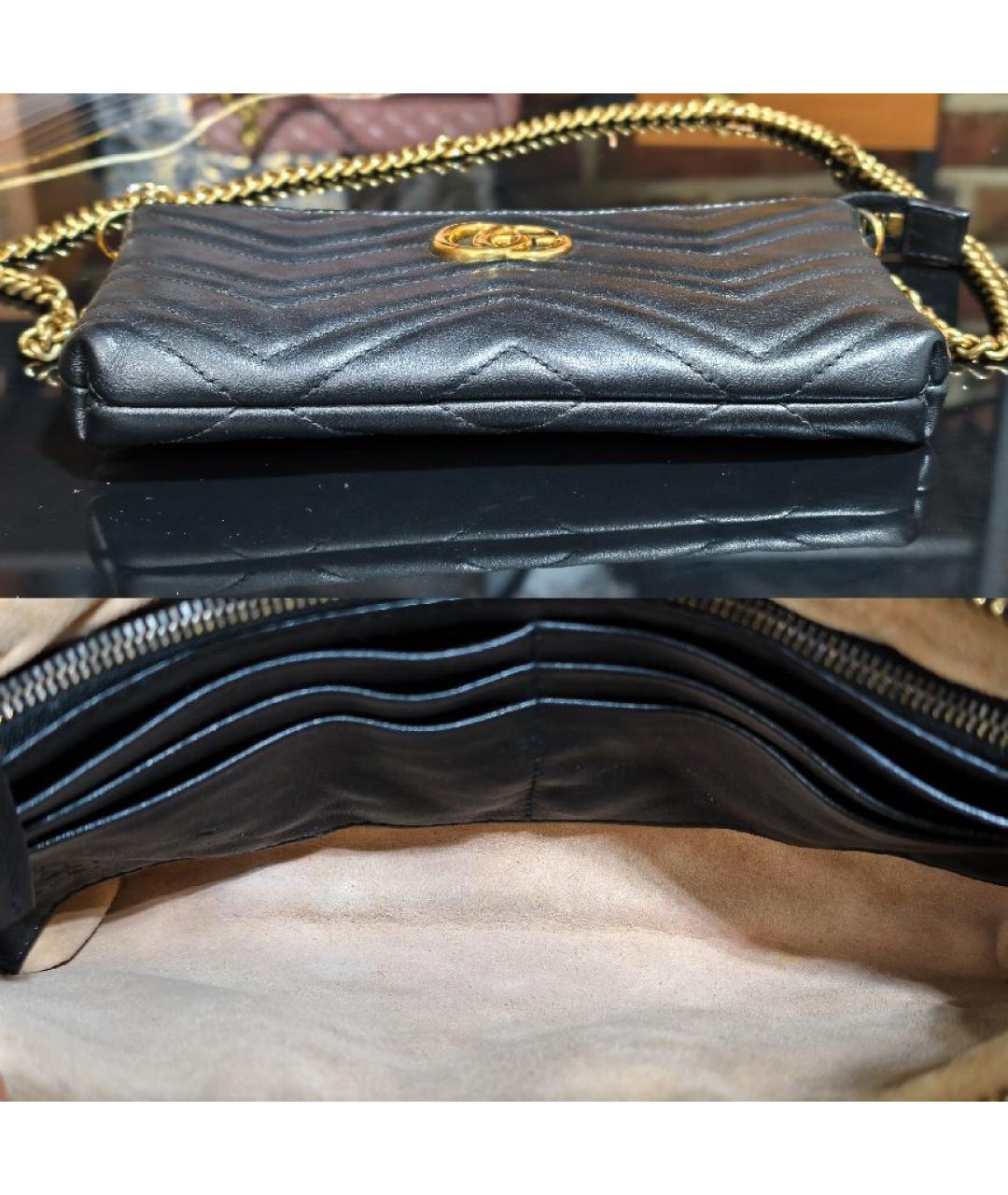 GUCCI Черная кожаная сумка с короткими ручками, фото 7